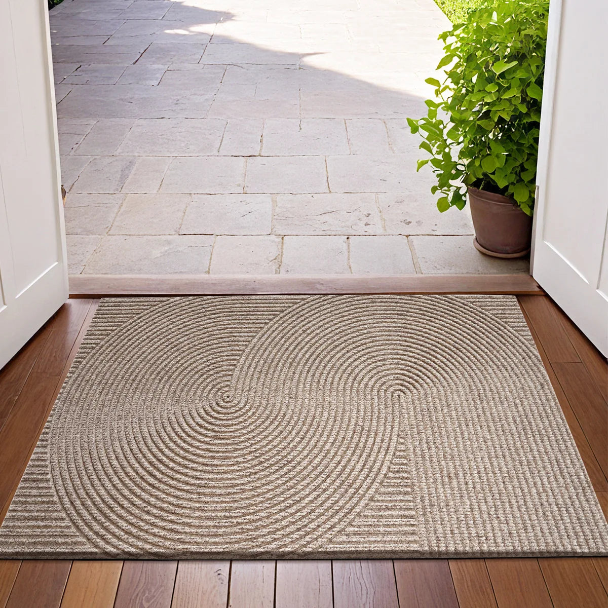 Aldersteel 3D Groove Wear-Resistant Polyester Doormat – Anti-Slip TPR Entry Mat