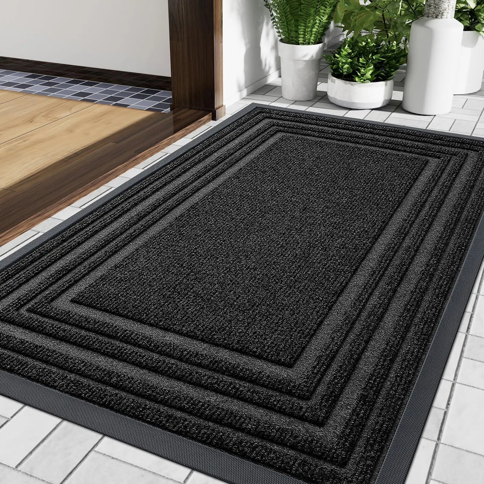 Aldersteel Heavy Duty Natural Rubber Doormat – Scraper Non-Slip Entry Mat