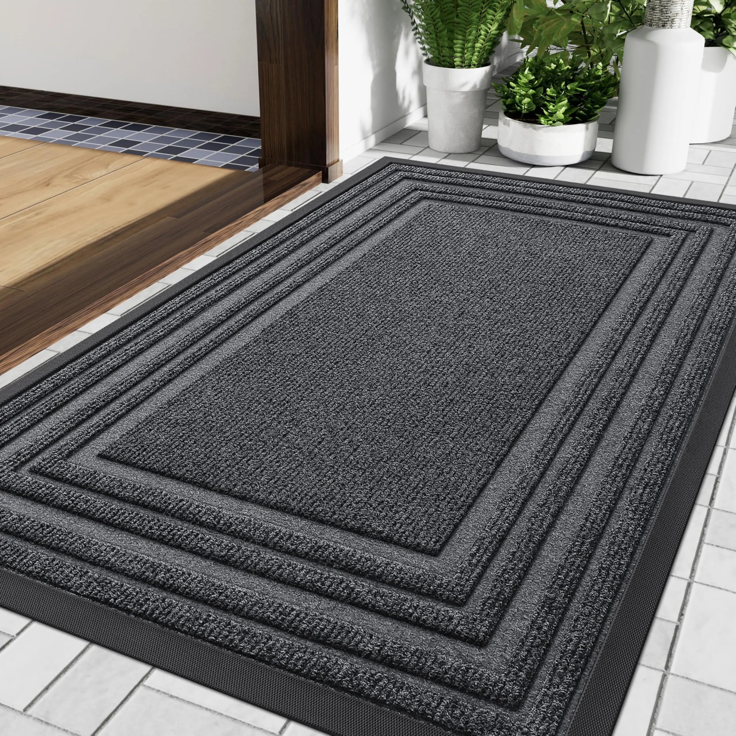 Aldersteel Heavy Duty Natural Rubber Doormat – Scraper Non-Slip Entry Mat