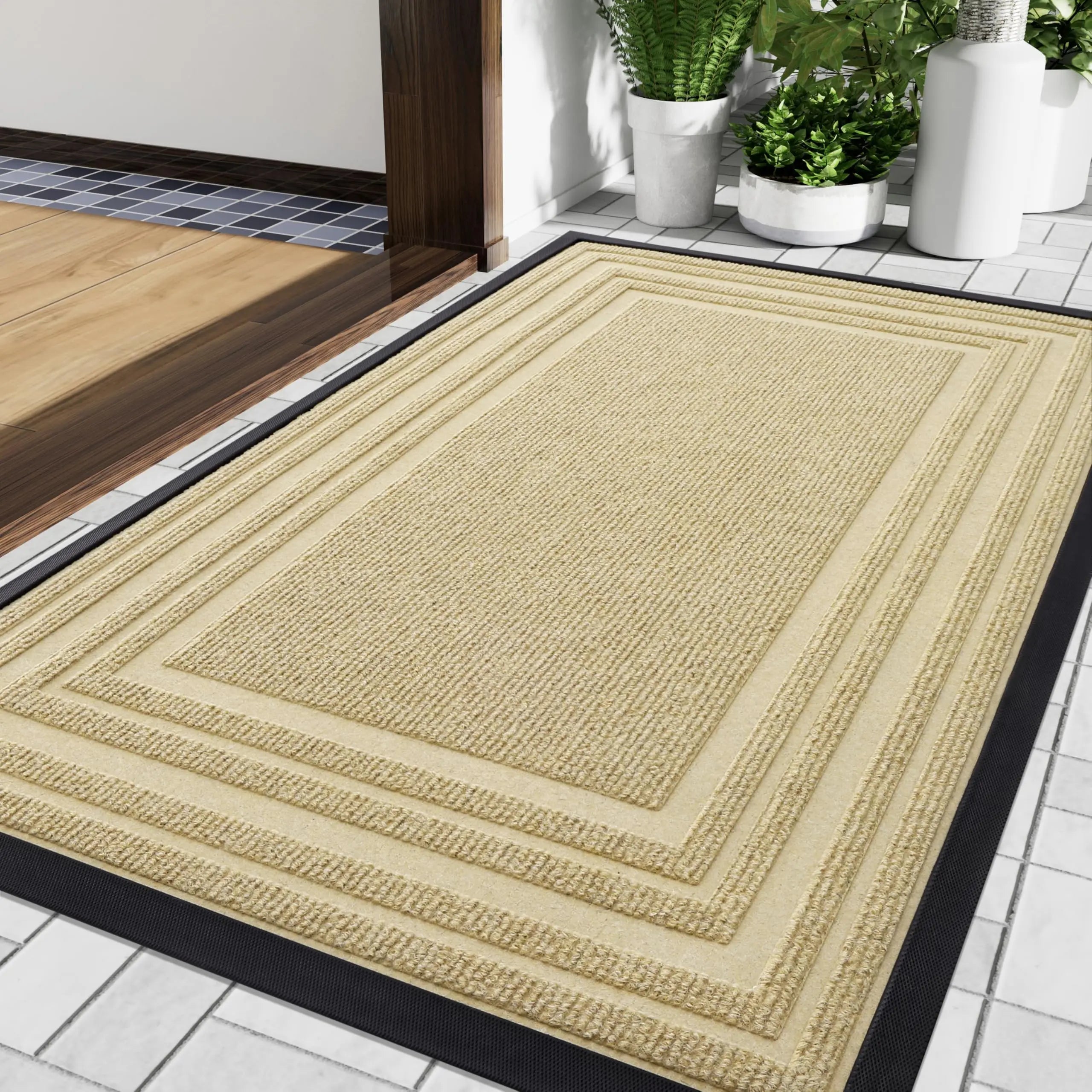 Aldersteel Heavy Duty Natural Rubber Doormat – Scraper Non-Slip Entry Mat