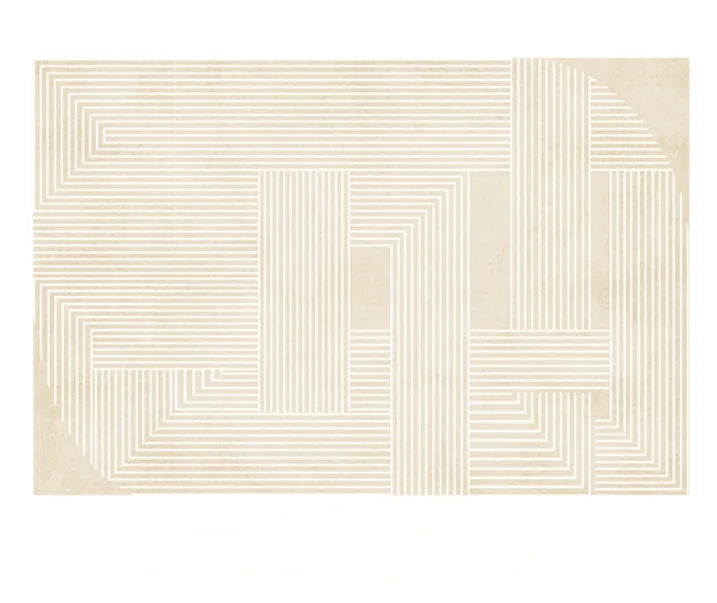 Aldersteel Japanese Abstract Line Art Plush Rug – Minimalist Non-Slip Area Rug
