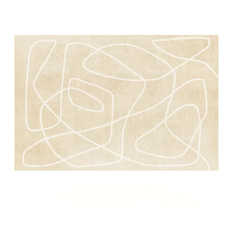 Aldersteel Japanese Abstract Line Art Plush Rug – Minimalist Non-Slip Area Rug