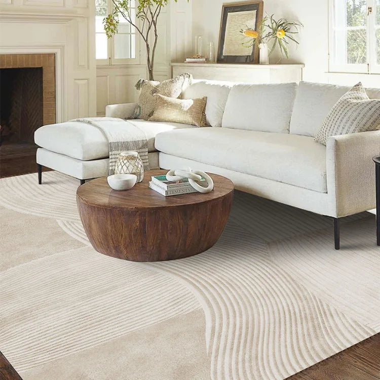 Aldersteel Japanese Abstract Line Art Plush Rug – Minimalist Non-Slip Area Rug