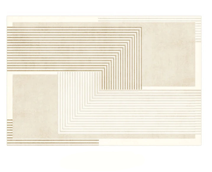 Aldersteel Japanese Abstract Line Art Plush Rug – Minimalist Non-Slip Area Rug