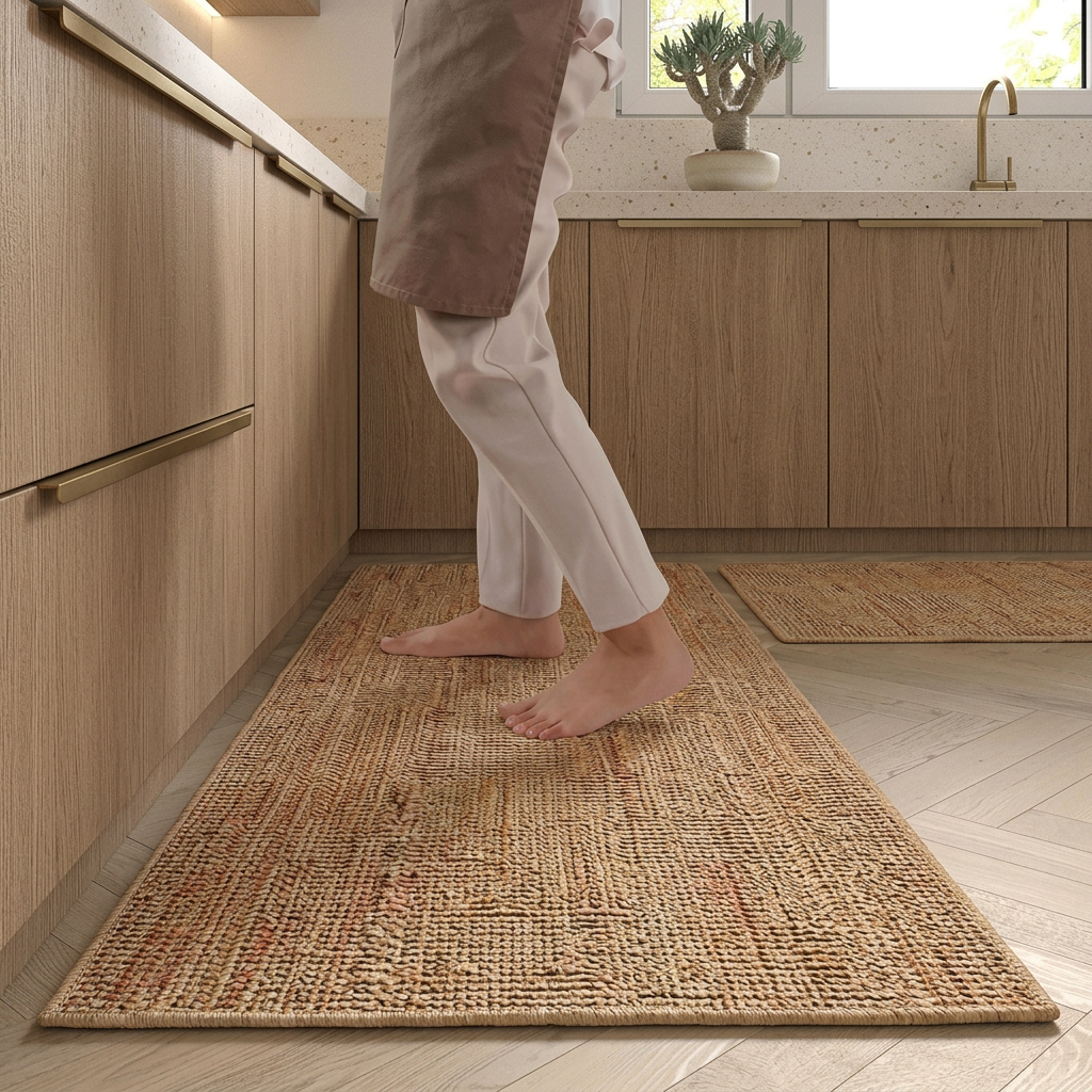 Aldersteel Anti-Fatigue Woven Kitchen Mat Set – Non-Slip Culinary Floor Runner