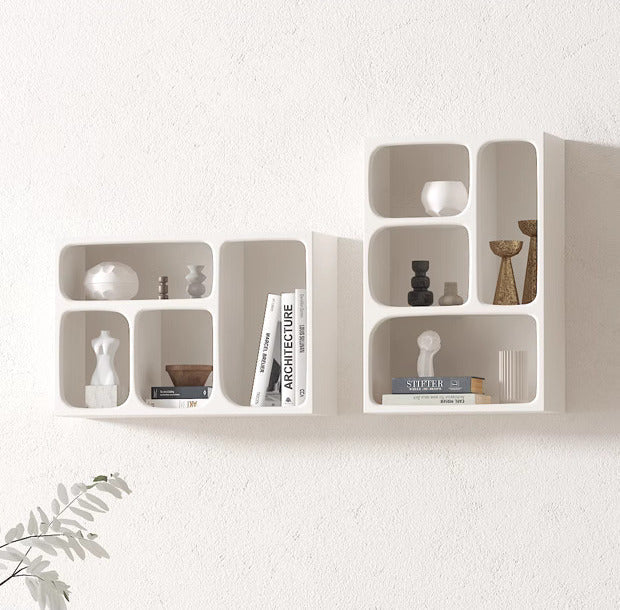 Aldersteel Arched Alcove Display Shelf – 4-Cubby Floating Wall Shelf Unit