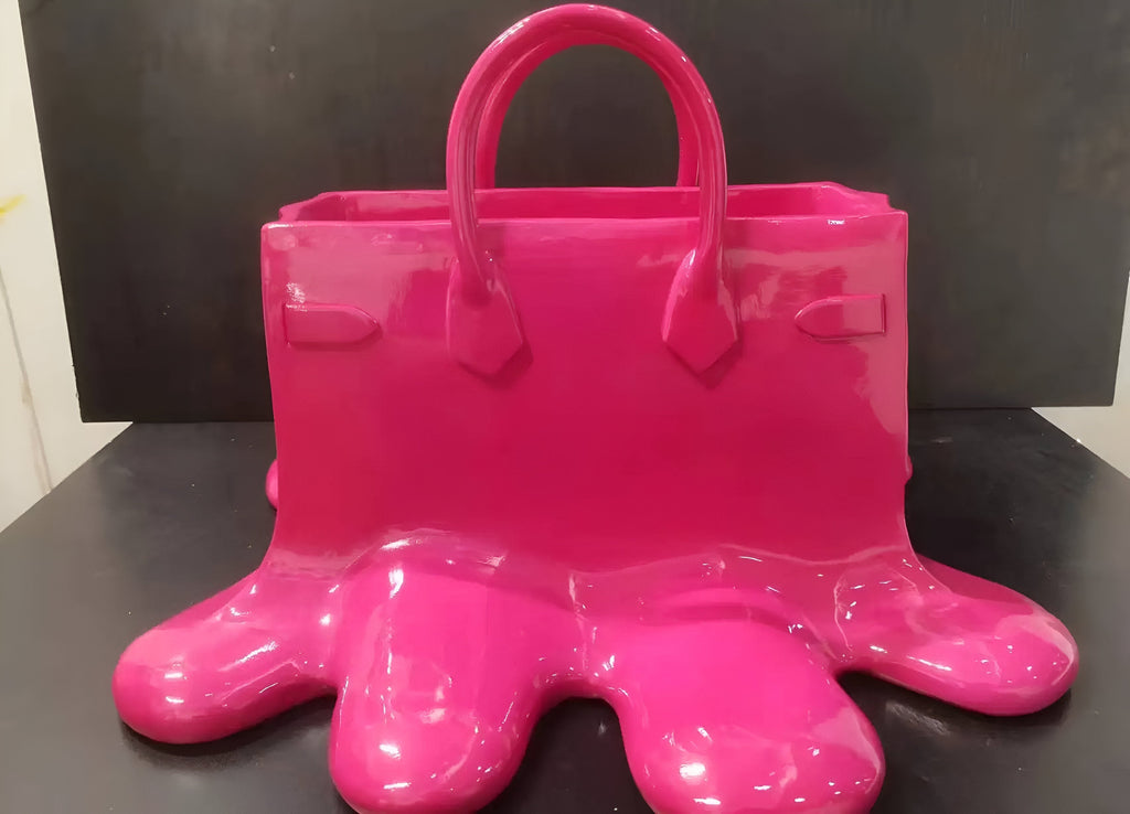 Aldersteel Melting Handbag Flower Vase – Pop Art Resin Decorative Vase