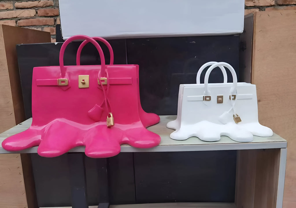 Aldersteel Melting Handbag Flower Vase – Pop Art Resin Decorative Vase