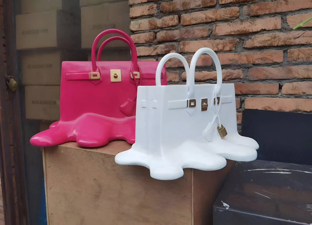 Aldersteel Melting Handbag Flower Vase – Pop Art Resin Decorative Vase