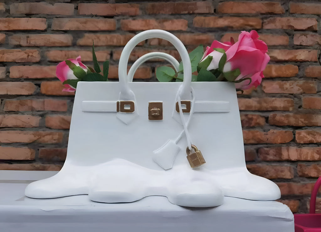 Aldersteel Melting Handbag Flower Vase – Pop Art Resin Decorative Vase