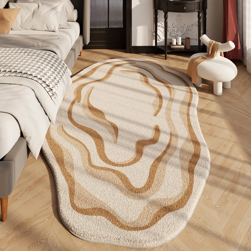 Aldersteel Nordic Irregular Shaped Area Rug – Plush Fluffy Decorative Floor Rug