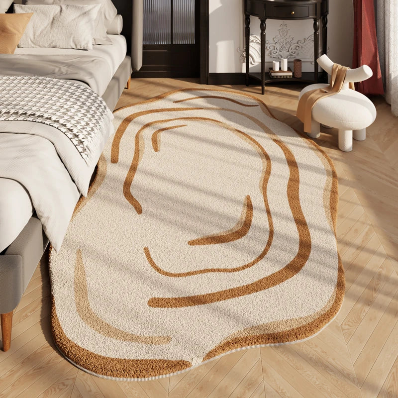 Aldersteel Nordic Irregular Shaped Area Rug – Plush Fluffy Decorative Floor Rug