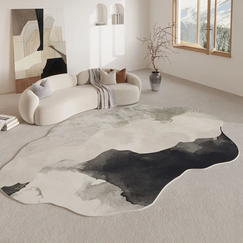 Aldersteel Retro Abstract Watercolour Area Rug – Irregular Shaped Anti-Slip Floor Rug