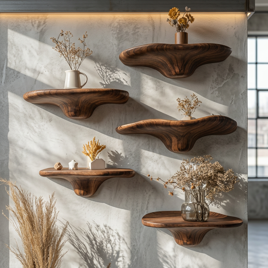 Aldersteel Mushroom Floating Shelf
