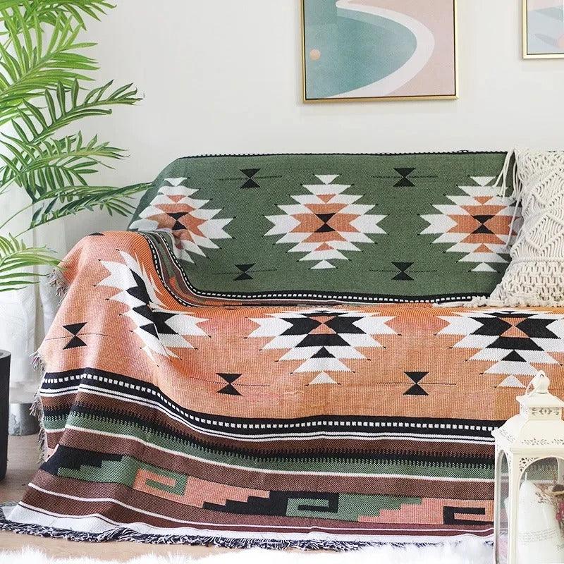 Aldersteel Jacquard Woven Throw Blanket – Vibrant Polyester Cotton 130x170cm