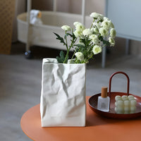Aldersteel Crumpled Paper Ceramic Vase