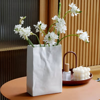 Aldersteel Crumpled Paper Ceramic Vase