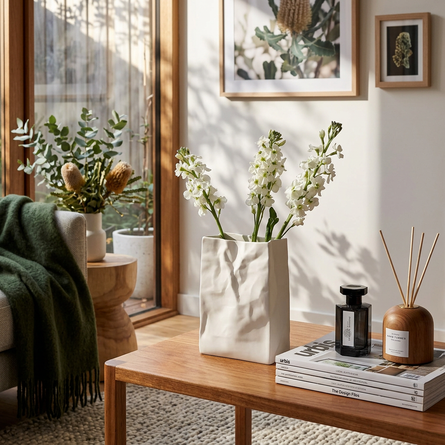 Aldersteel Crumpled Paper Ceramic Vase