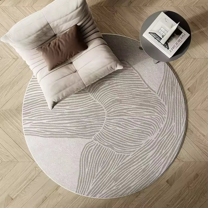 Aldersteel Wabi-Sabi Zen Round Abstract Area Rug – Soft Imitation Cashmere Floor Mat