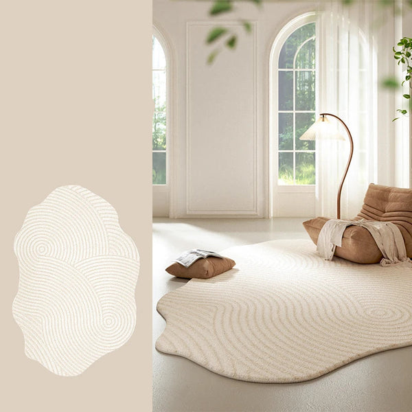 Aldersteel 3D Carved Cream Rug