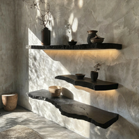 Aldersteel Sculptural Ebony Live Edge Shelf
