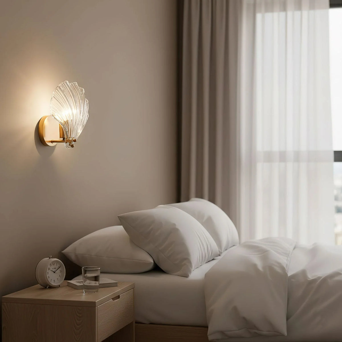 Elegant Wall Light Brass Shell Design LED Indoor 3