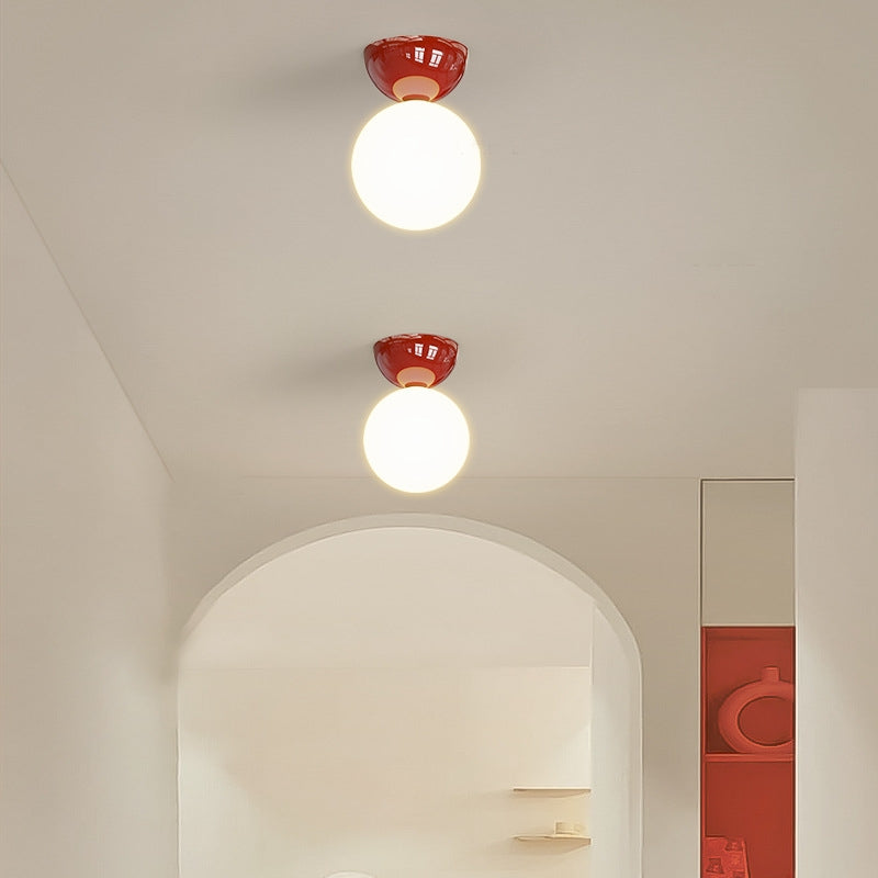 Flush Mount Ceiling Light Metal and Glass G9 Red Green and Chrome Warm and Cold White Bedroom Indoor 0