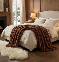 Aldersteel Ribbed Fleece Throw Blanket