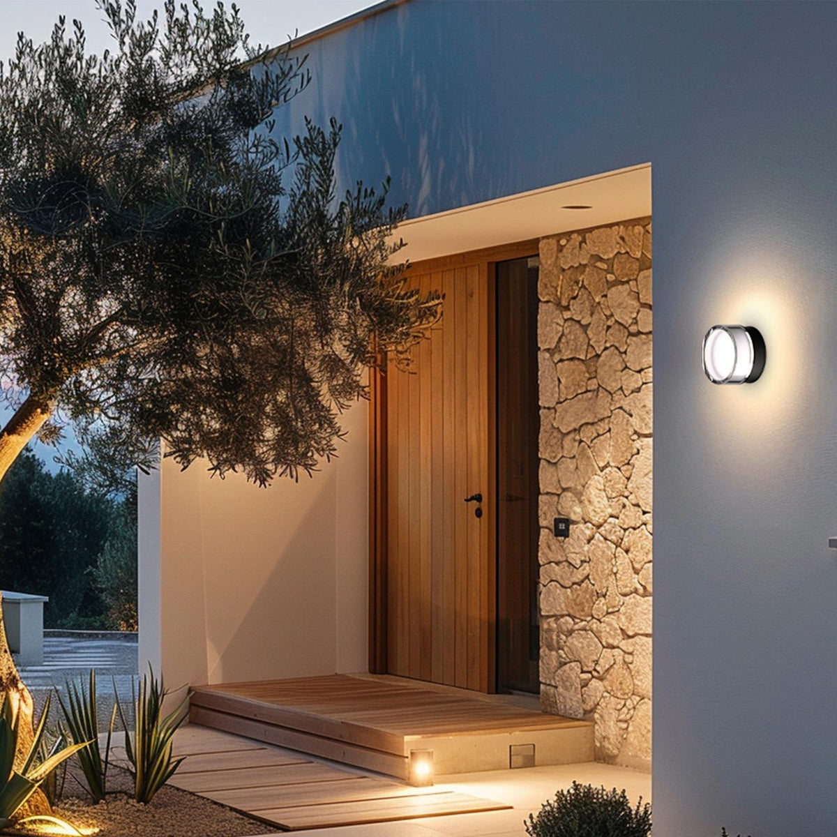 Industrial Compact LED Outdoor Wall Light Black Metal 1