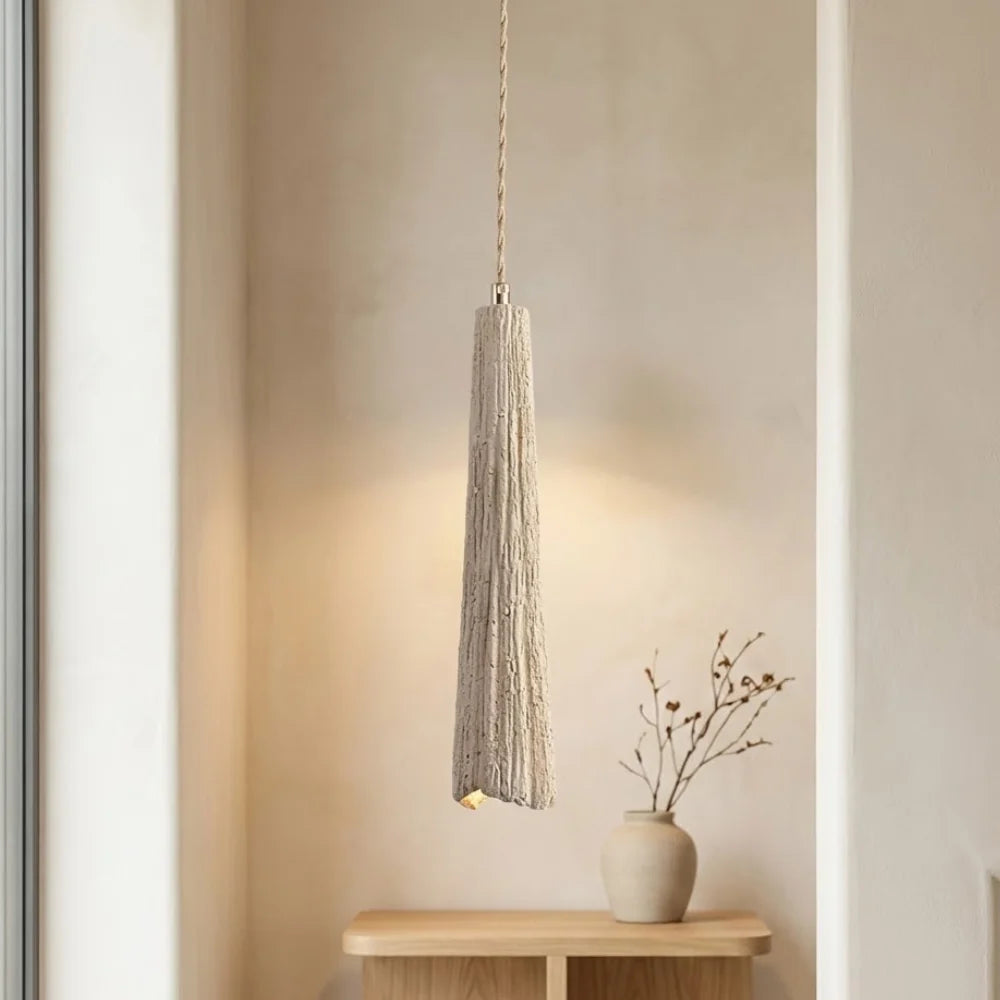 Minimalist Pendant Light Cement Finish Adjustable Height 3