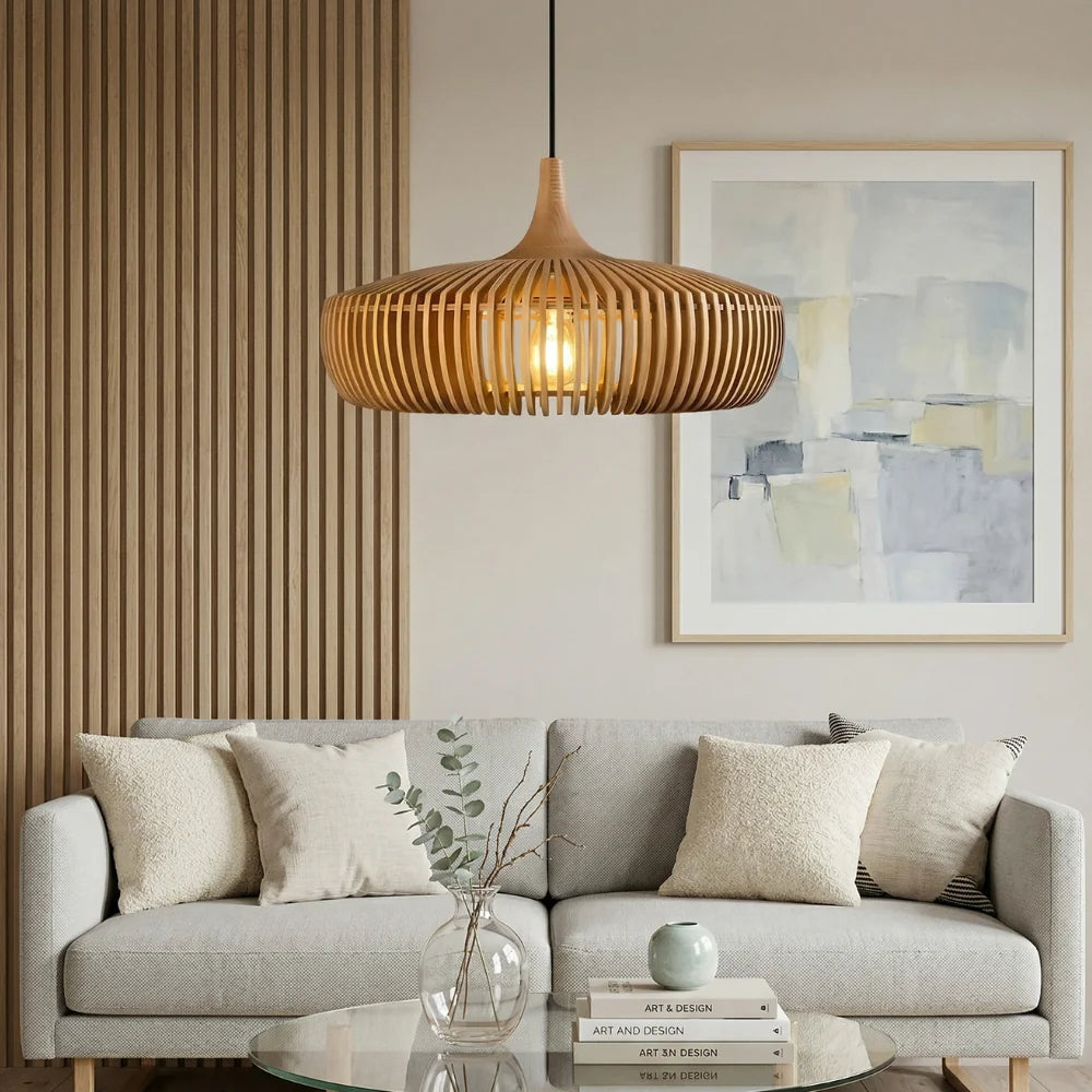Minimalist Pendant Light Solid Wood Scandinavian Design 0