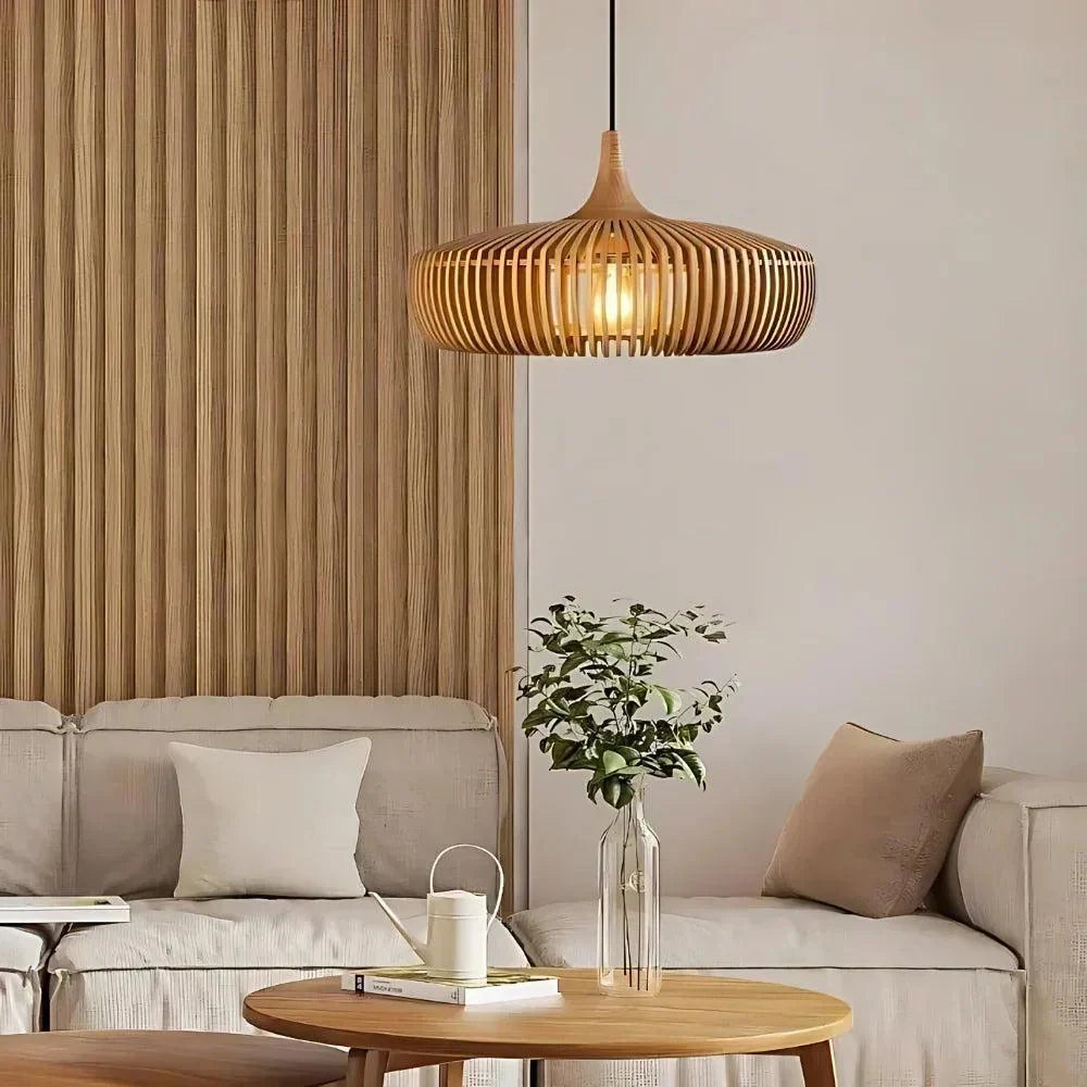 Minimalist Pendant Light Solid Wood Scandinavian Design 1