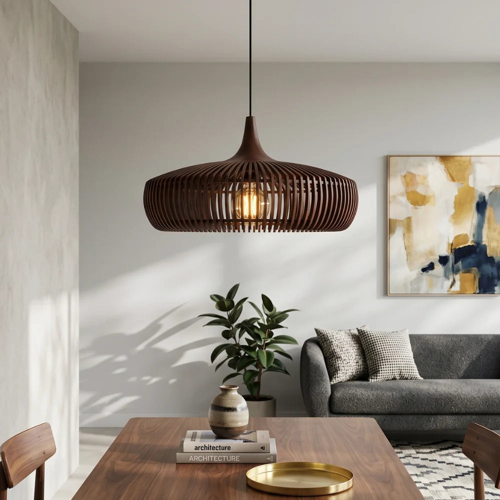 Minimalist Pendant Light Solid Wood Scandinavian Design 5