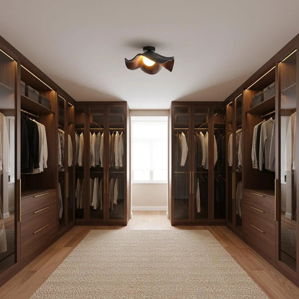 Modern Flush Mount Ceiling Light Resin Wood Grain Dimmable 2