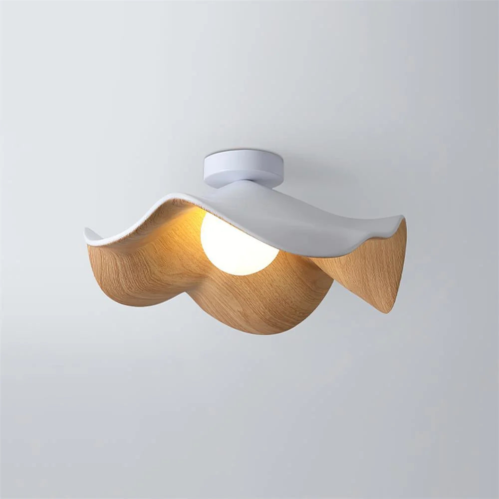 Modern Flush Mount Ceiling Light Resin Wood Grain Dimmable 3