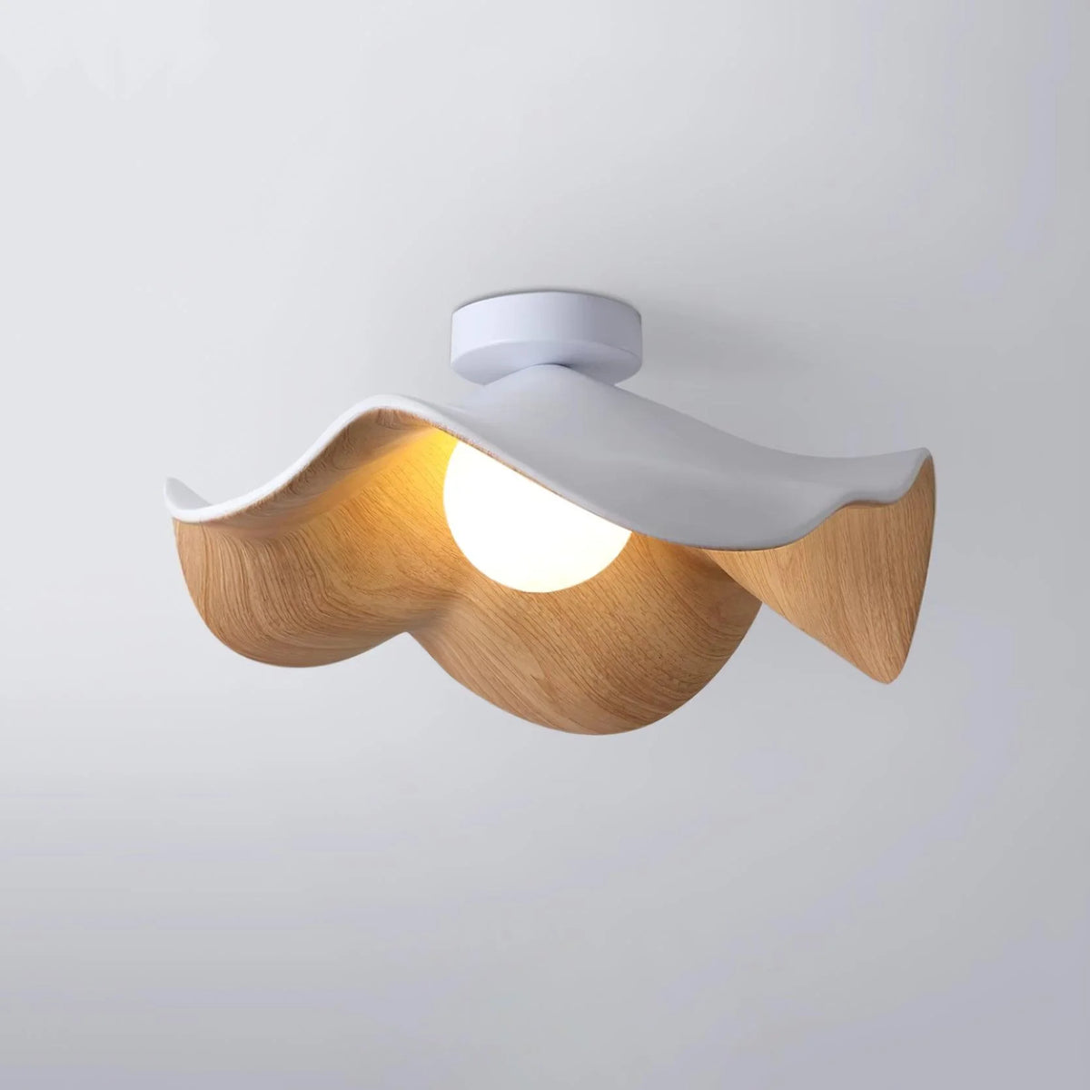 Modern Flush Mount Ceiling Light Resin Wood Grain Dimmable 8