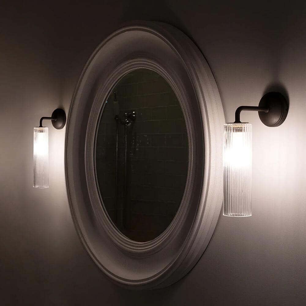 Modern IP54 Glass Accent Wall Light Bronze Finish 1