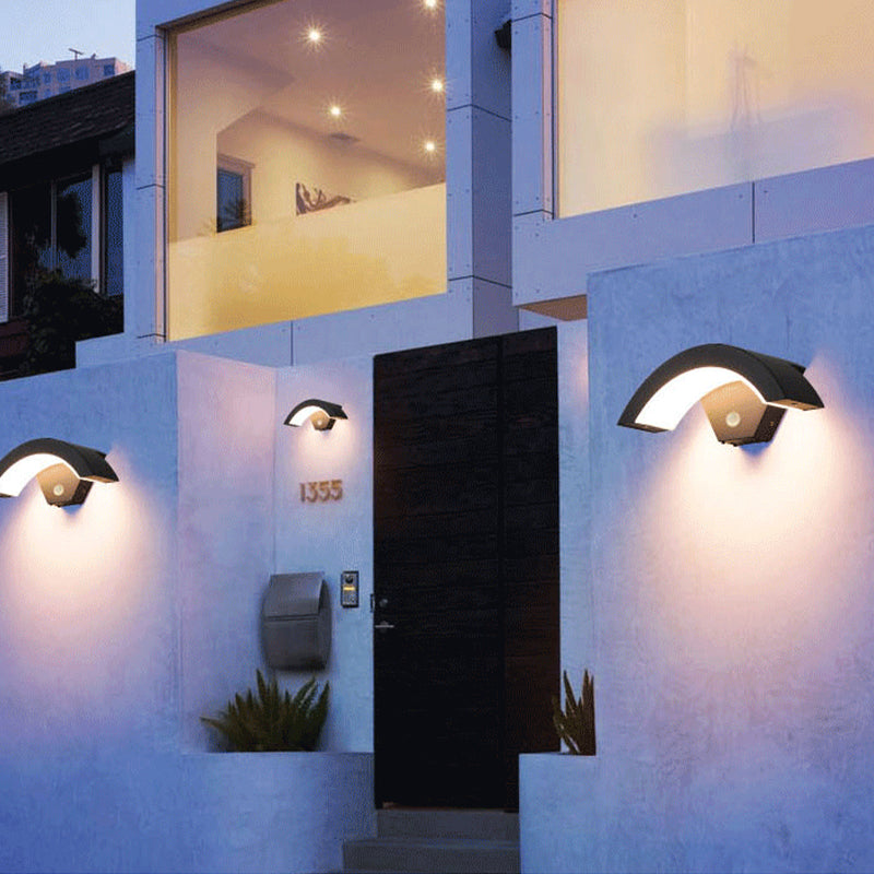 Nordic Outdoor Wall Light Metal Motion Sensor Waterproof 5