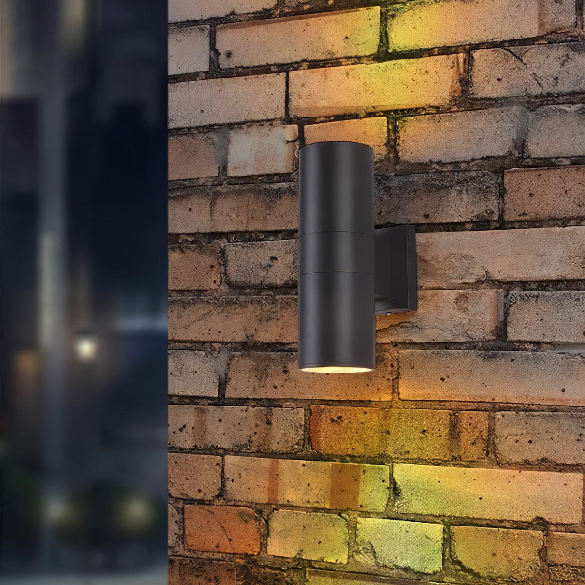 Outdoor Wall Light Up and Down Integrated LED IP44 White Black and Grey Hardwired Garden Patio 4
