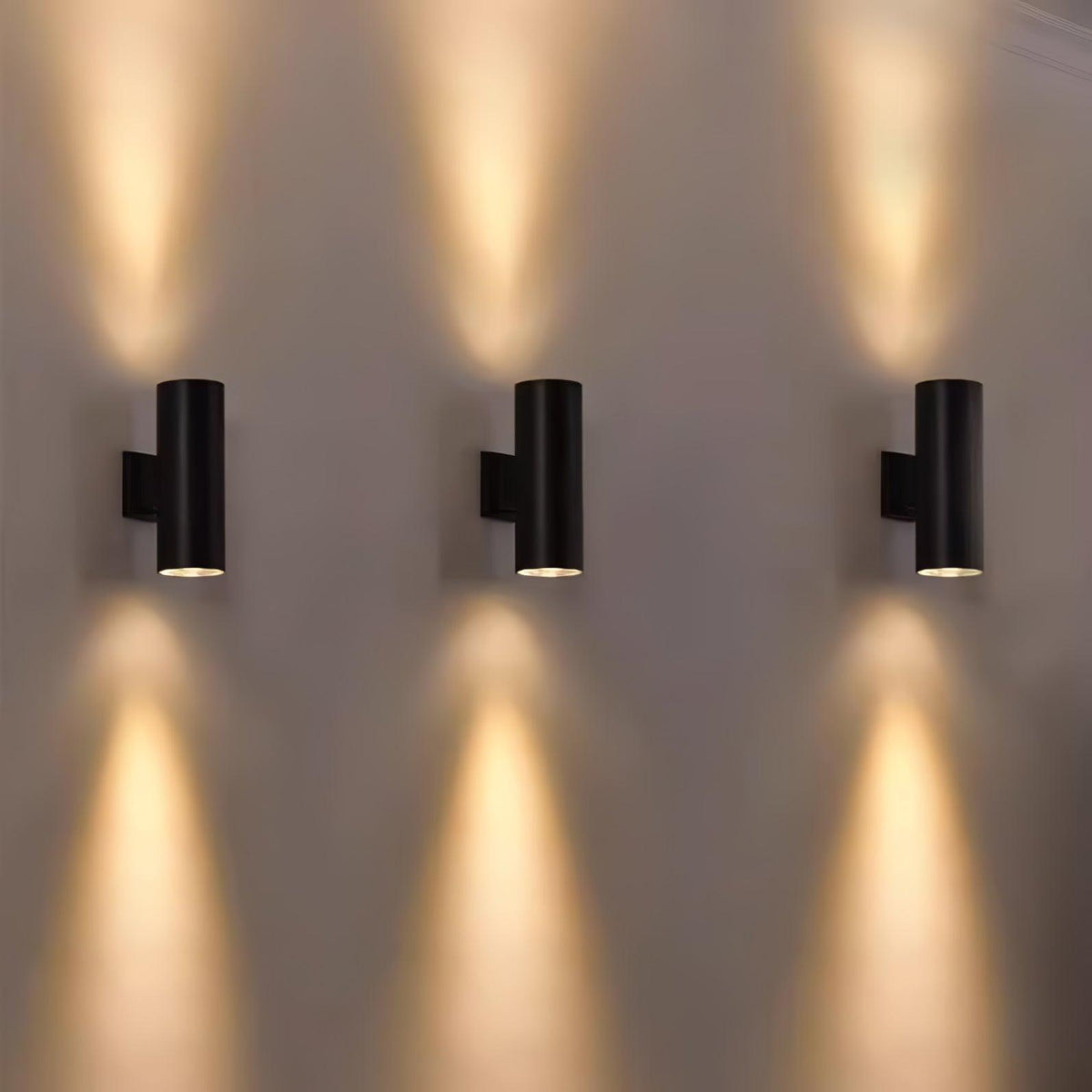 Outdoor Wall Light Up and Down Integrated LED IP44 White Black and Grey Hardwired Garden Patio 5