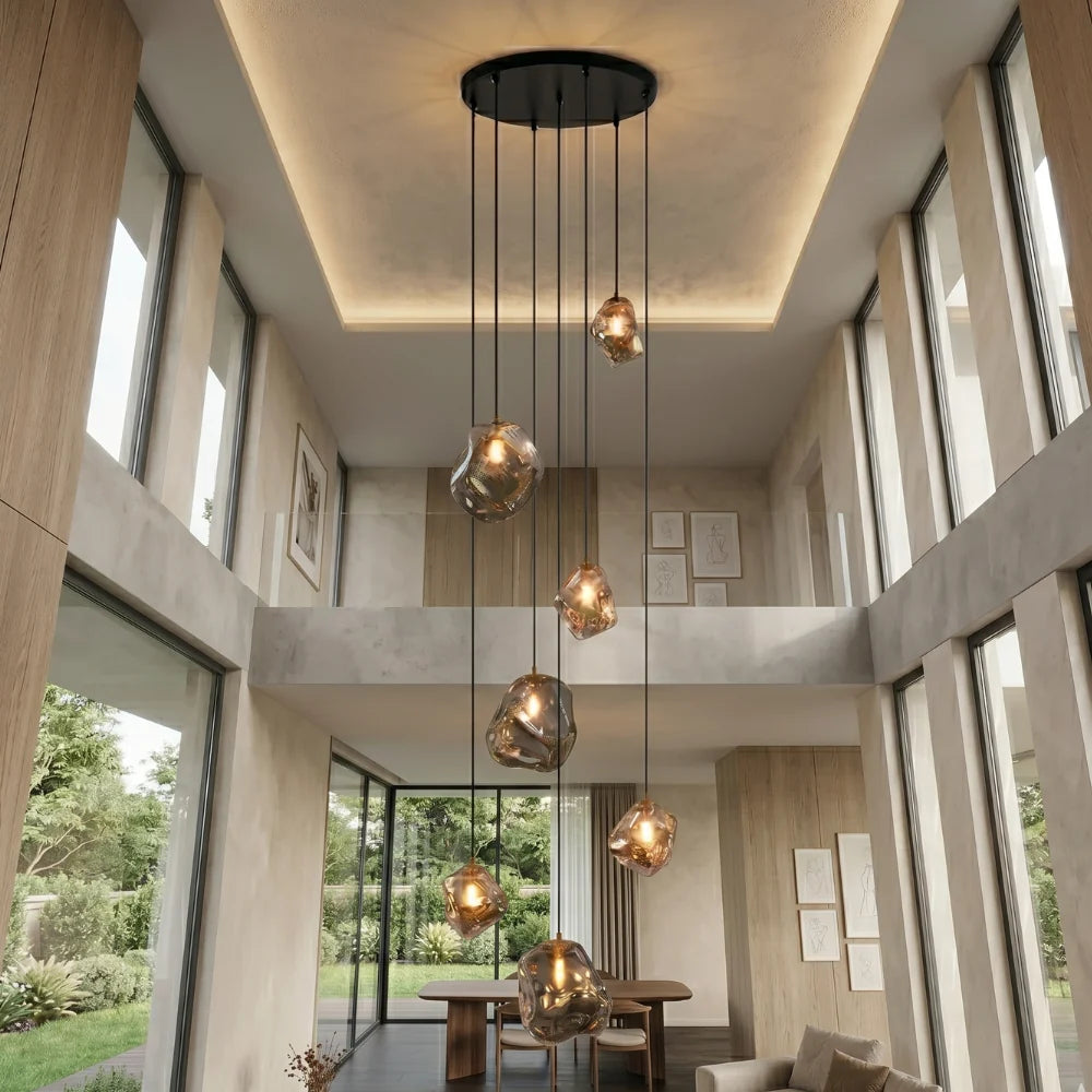 Scandinavian Chandelier Alloy Adjustable Height Modern Light 1