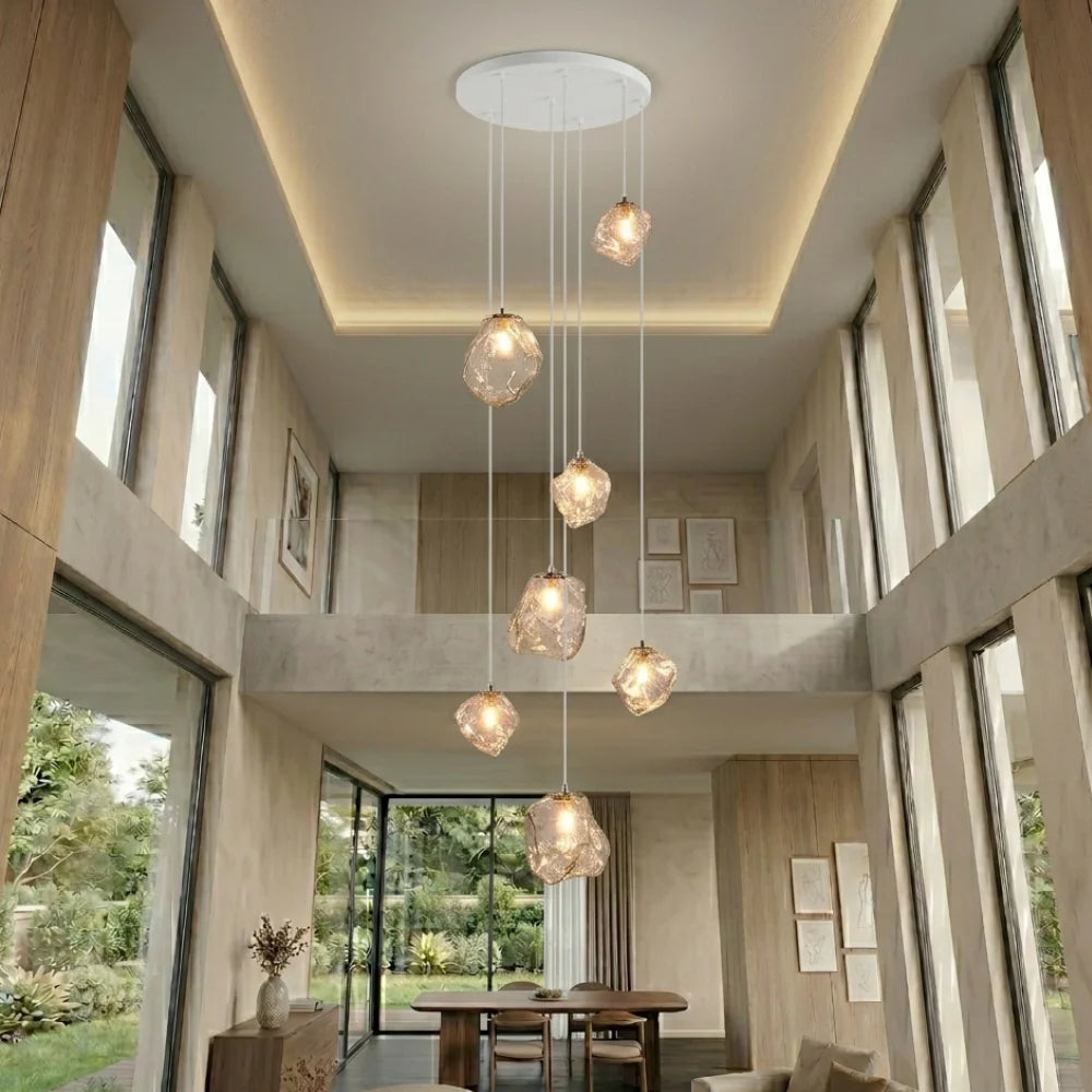 Scandinavian Chandelier Alloy Adjustable Height Modern Light 3