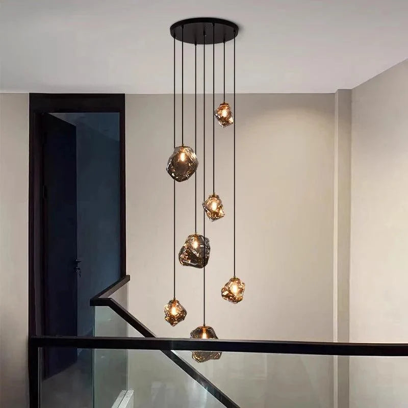 Scandinavian Chandelier Alloy Adjustable Height Modern Light 6