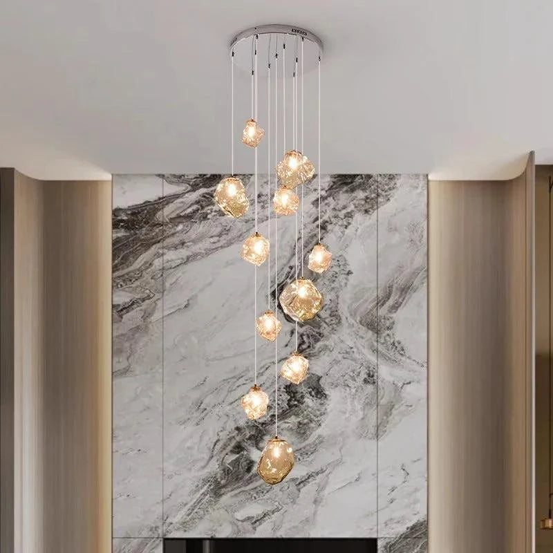 Scandinavian Chandelier Alloy Adjustable Height Modern Light 7