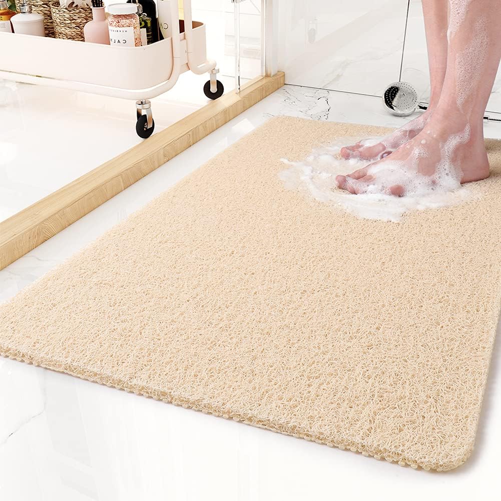 Aldersteel PVC Loofah Shower Mat – Non-Slip Quick-Dry Textured Bathtub Mat