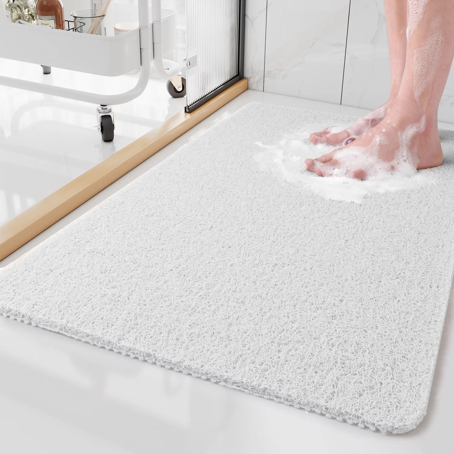 Aldersteel PVC Loofah Shower Mat – Non-Slip Quick-Dry Textured Bathtub Mat