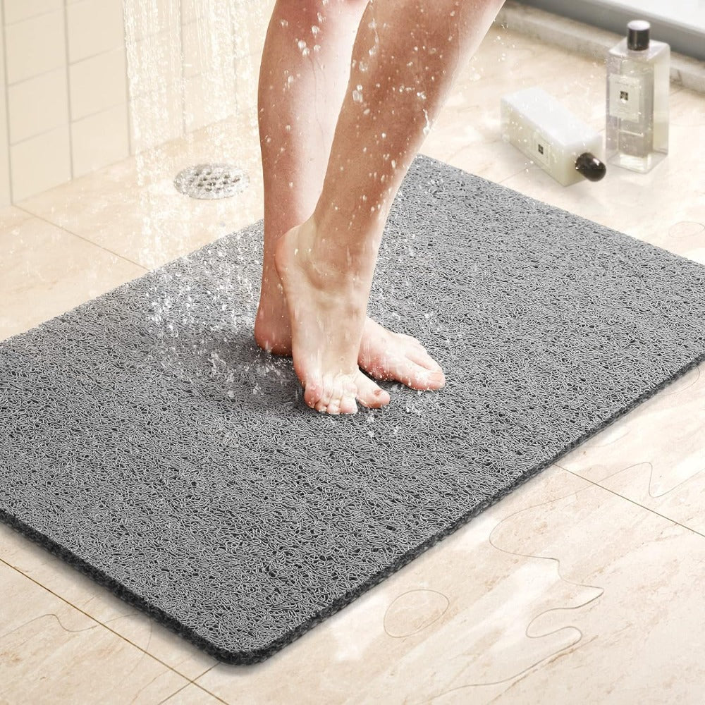 Aldersteel PVC Loofah Shower Mat – Non-Slip Quick-Dry Textured Bathtub Mat