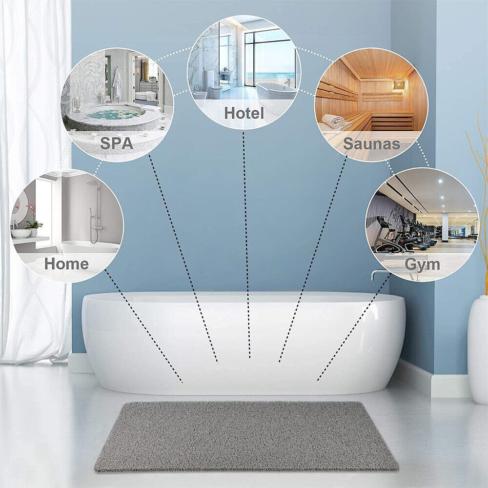 Aldersteel PVC Loofah Shower Mat – Non-Slip Quick-Dry Textured Bathtub Mat