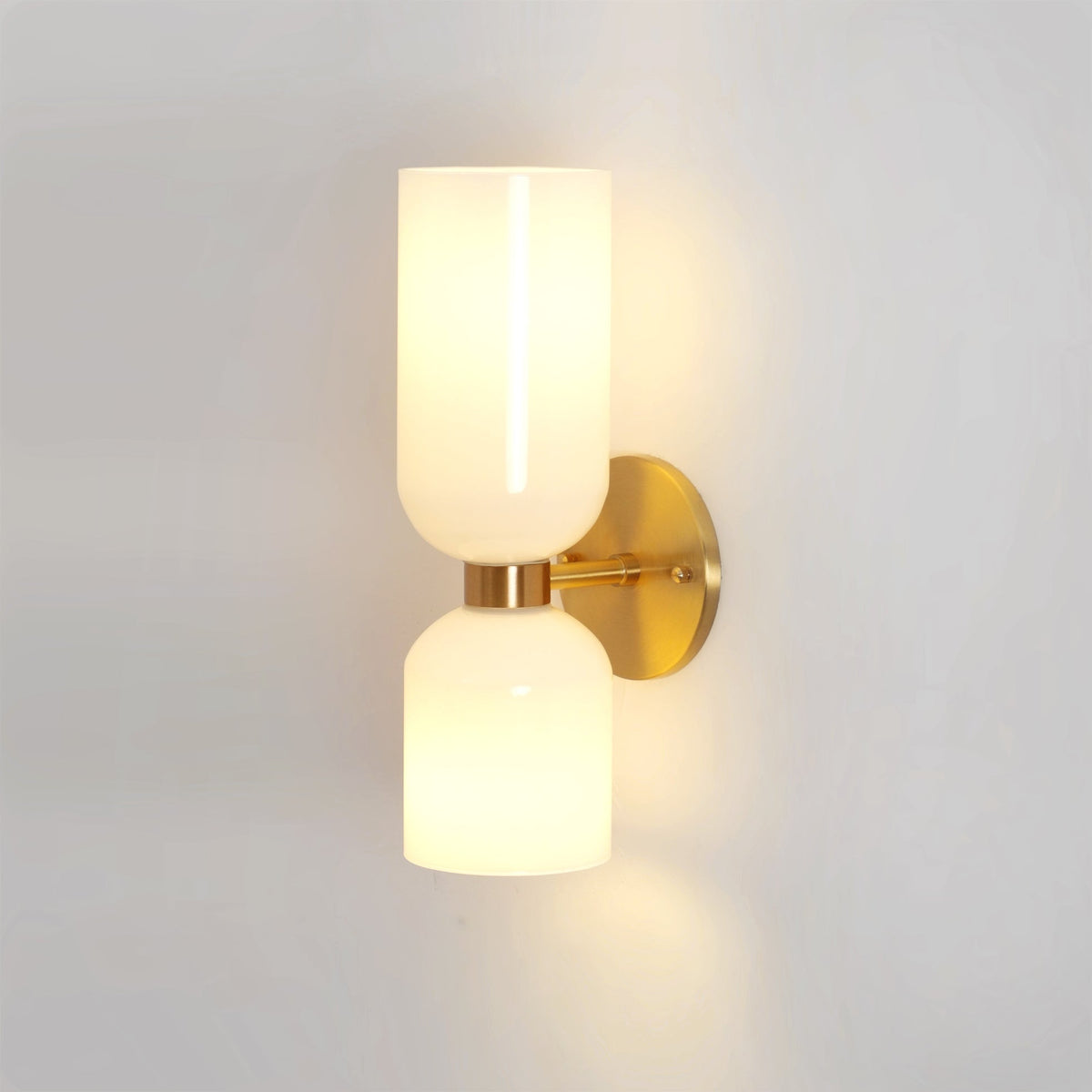 Wall Light Adjustable Arm Glass Shade E27 Gold and Matt Black Opal Smoke Grey Blue and Clear 0