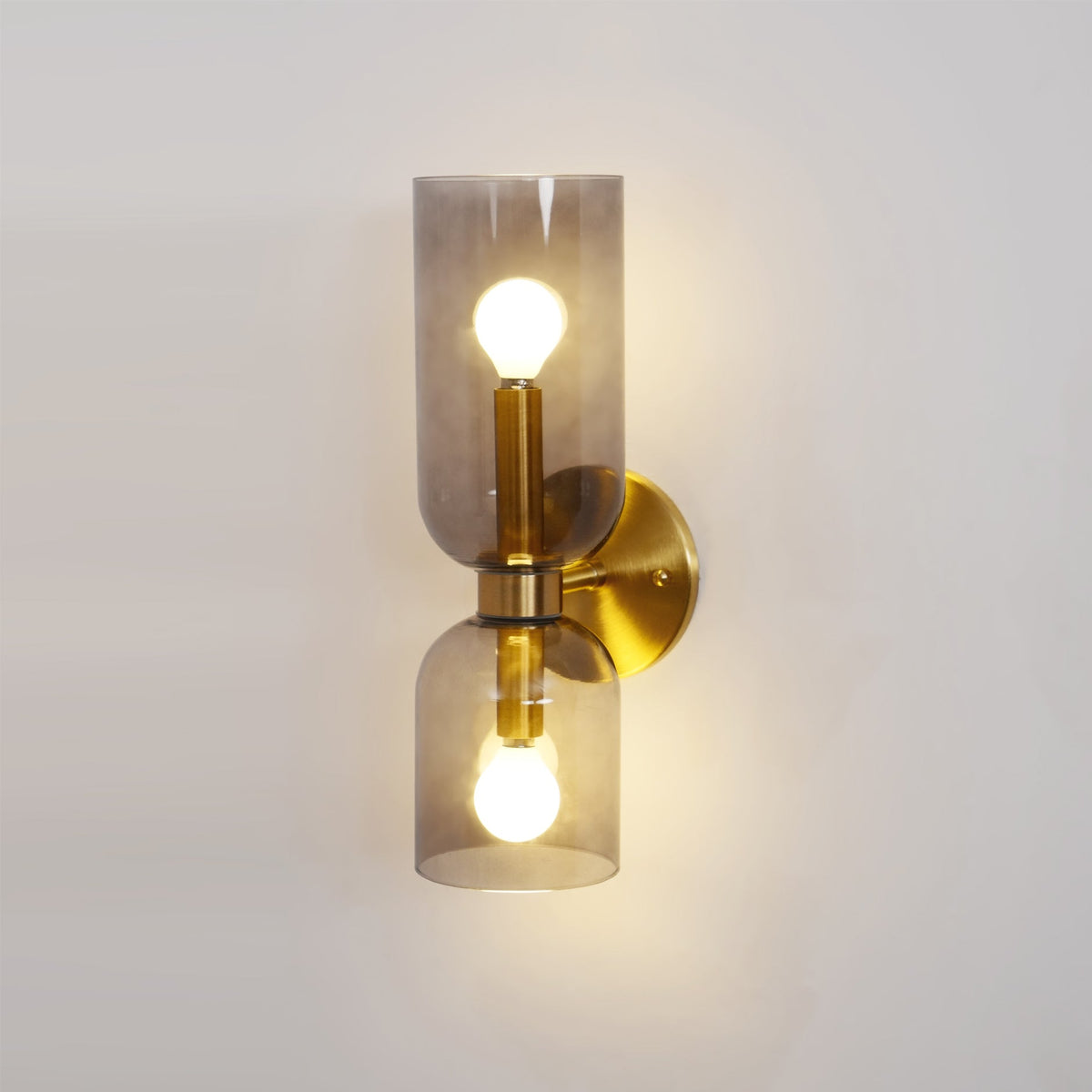 Wall Light Adjustable Arm Glass Shade E27 Gold and Matt Black Opal Smoke Grey Blue and Clear 11